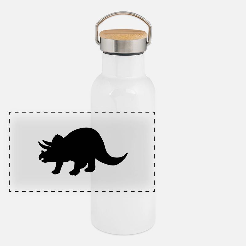 Dinosaur - Triceratops Panoramic Thermal Bottle with Bamboo Lid