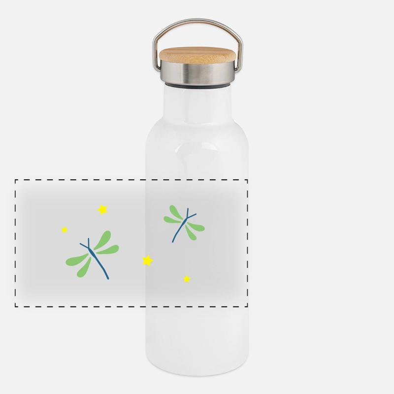 Libellule Gourde isotherme avec bouchon en bambou