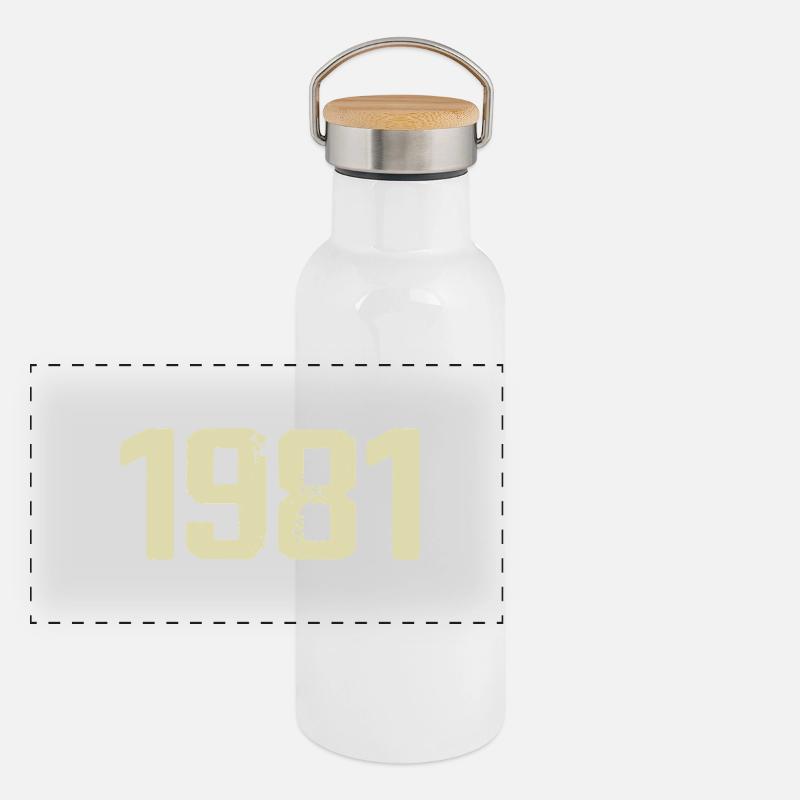 Jubiläum 1981 Panorama Thermosflasche mit Bambusdeckel