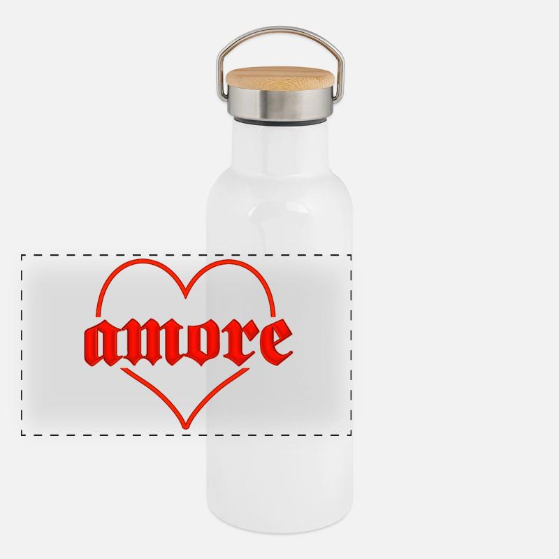 amore with heart Panoramic Thermal Bottle with Bamboo Lid