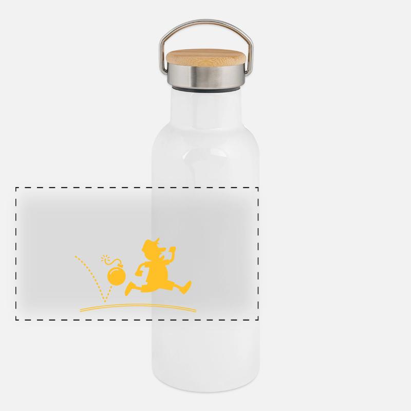 When A Bomb Squads Running, Follow Him! Panoramic Thermal Bottle with Bamboo Lid