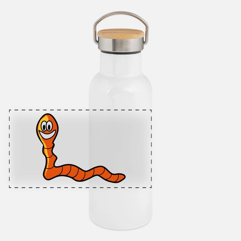 ver Earthworm Gourde isotherme avec bouchon en bambou