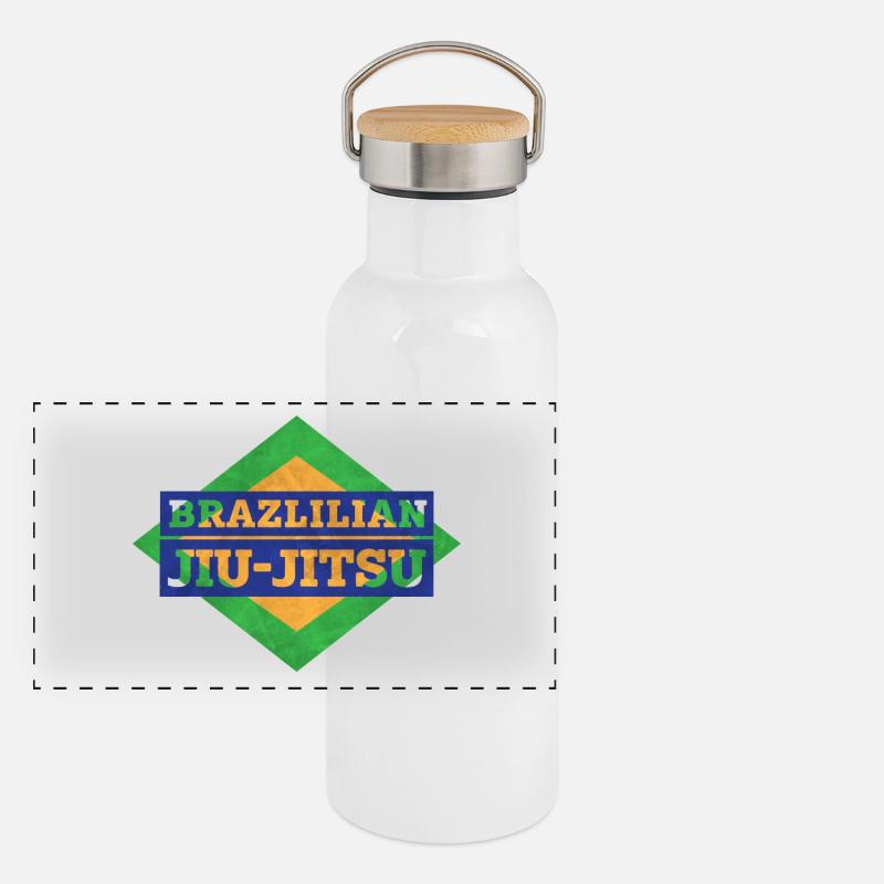 Brazlilian Jiu-Jitsu Panorama Thermosflasche mit Bambusdeckel