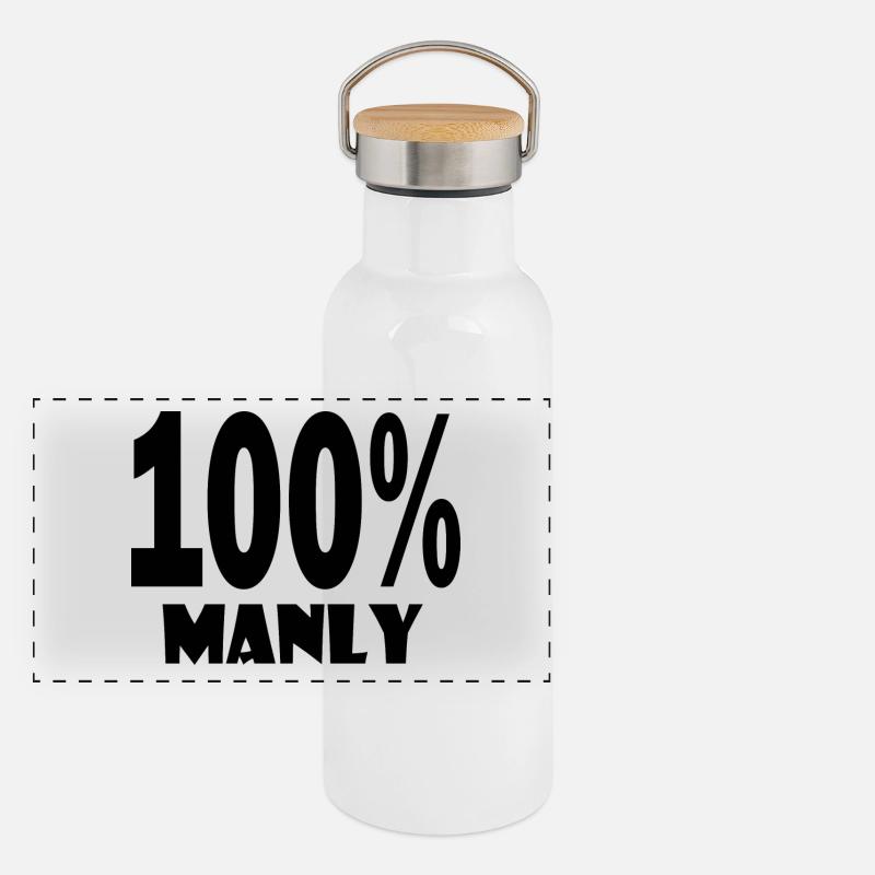 100 manly Panoramic Thermal Bottle with Bamboo Lid