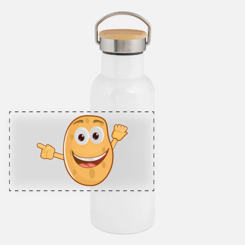 Funny Potato Gourde isotherme avec bouchon en bambou