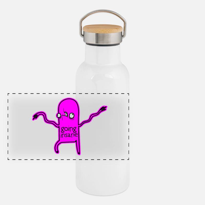 Going Insane Panorama Thermosflasche mit Bambusdeckel