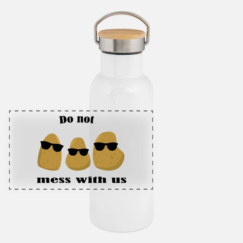 Potatoes don't mess with us Kartoffelbande potato Panorama Thermosflasche mit Bambusdeckel