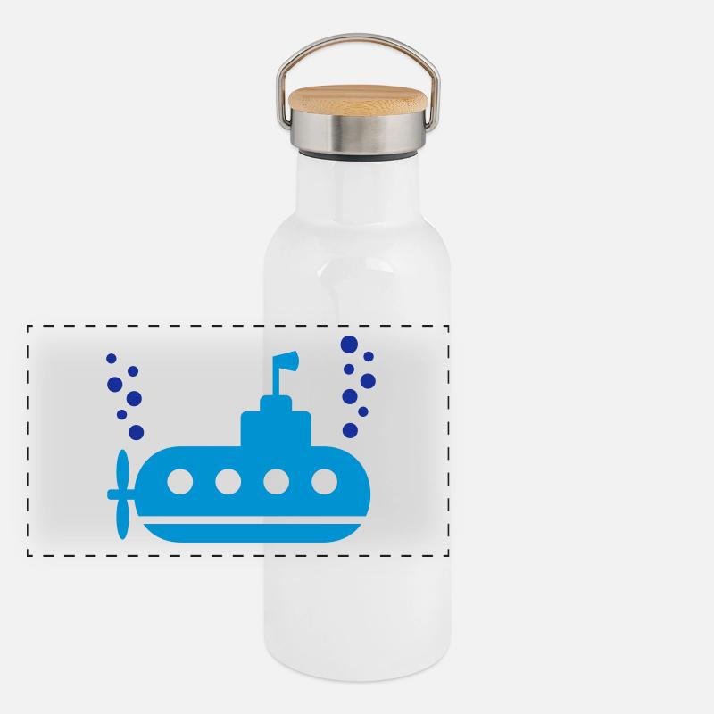 U-Boot Panorama Thermosflasche mit Bambusdeckel