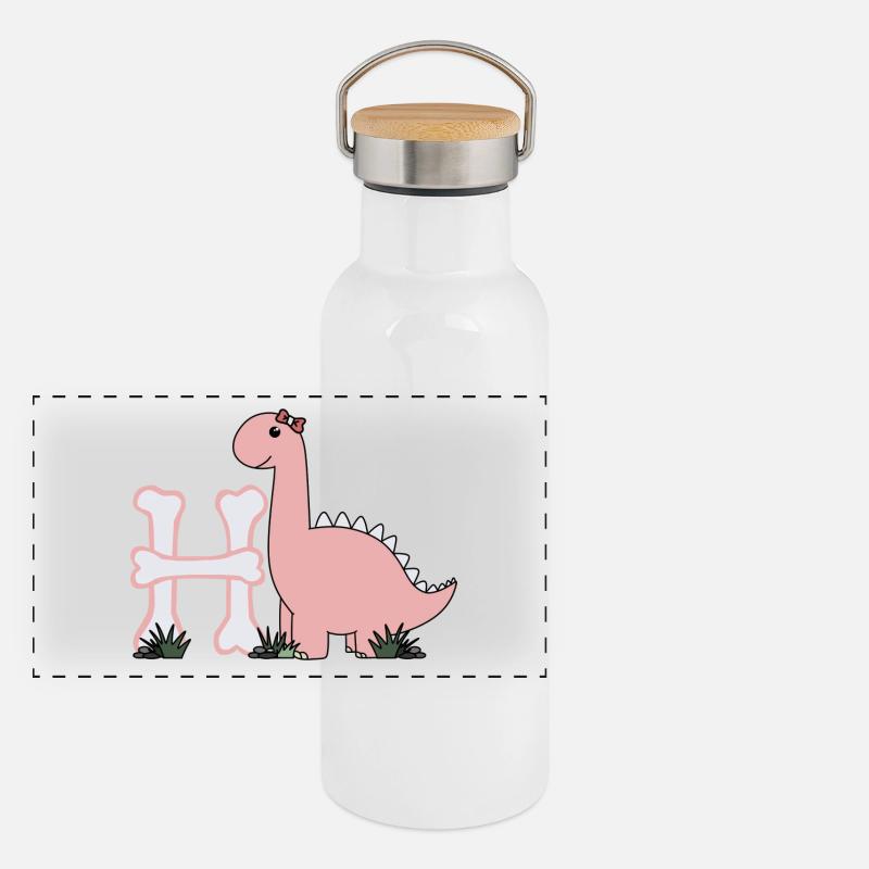 Buchstabe H Panorama Thermosflasche mit Bambusdeckel