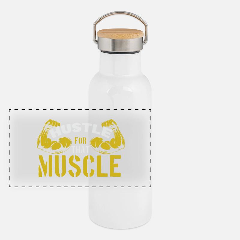 Se démener pour ce muscle Gourde isotherme avec bouchon en bambou