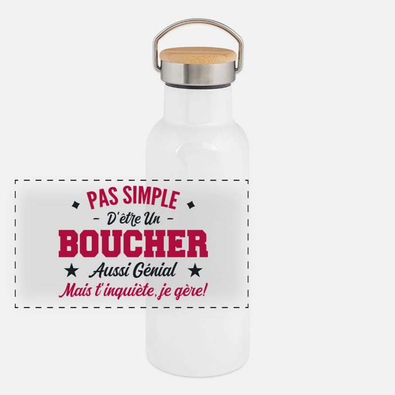 Tolles Metzgermann-Geschenk Panorama Thermosflasche mit Bambusdeckel