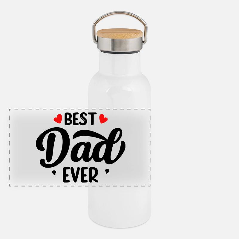 Meilleur papa de tous les temps Gourde isotherme avec bouchon en bambou