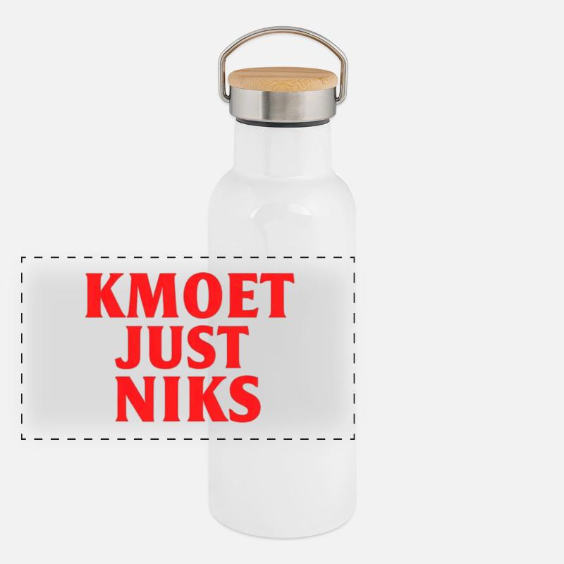 Kmoet just nothing, Antwerpener Dialekt Shirts Panorama Thermosflasche mit Bambusdeckel