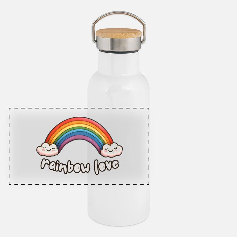 Rainbow love Panoramic Thermal Bottle with Bamboo Lid