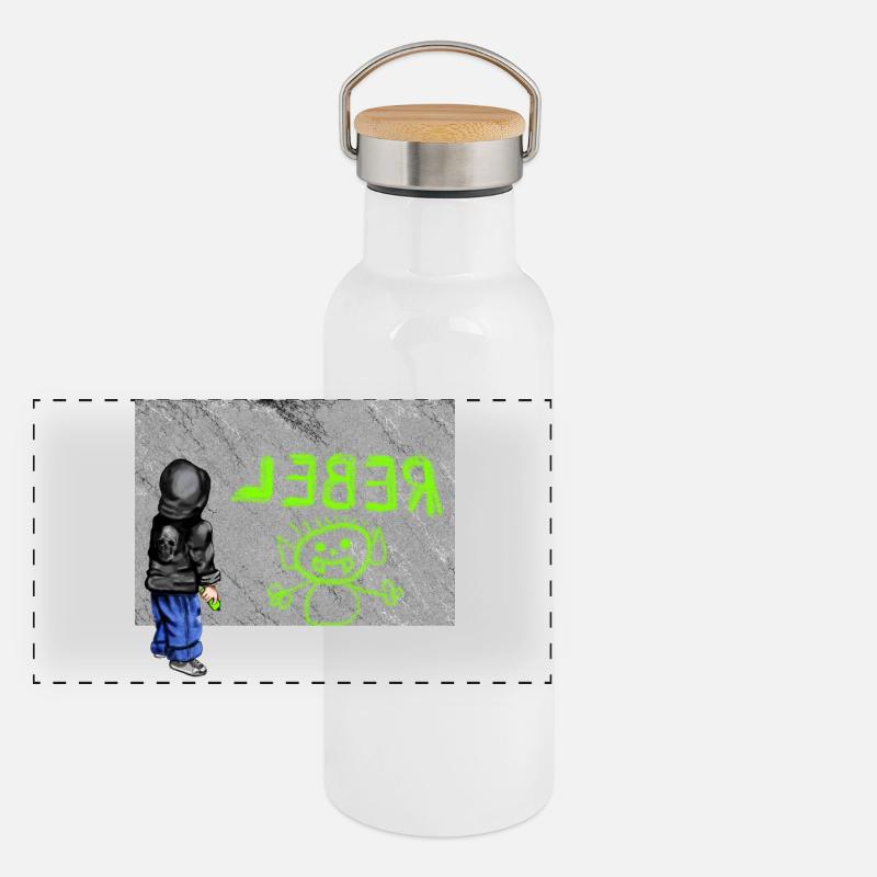 Rebell Panorama Thermosflasche mit Bambusdeckel