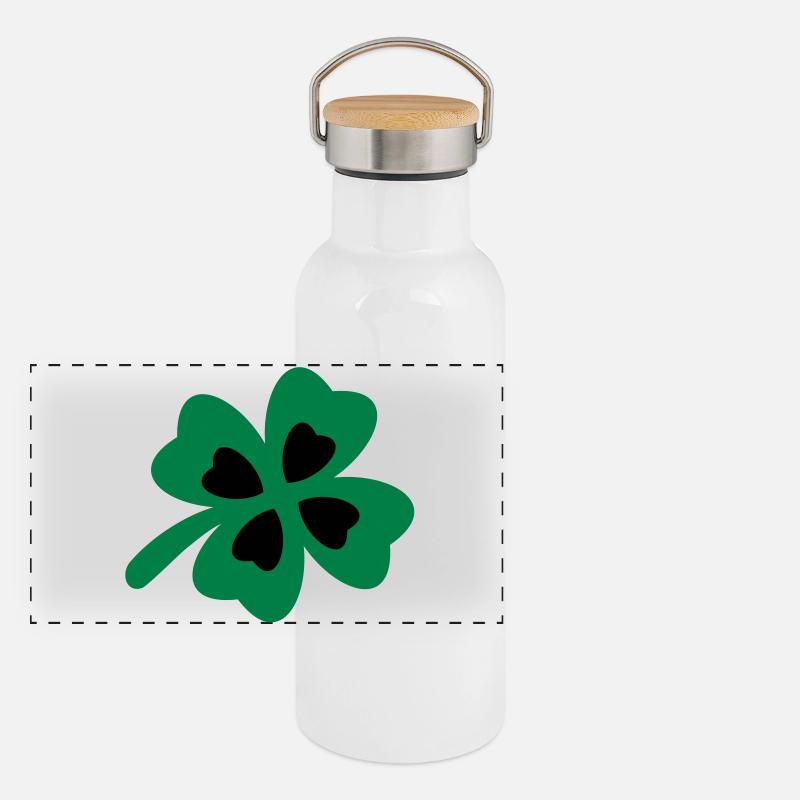 kleeblatt Panorama Thermosflasche mit Bambusdeckel