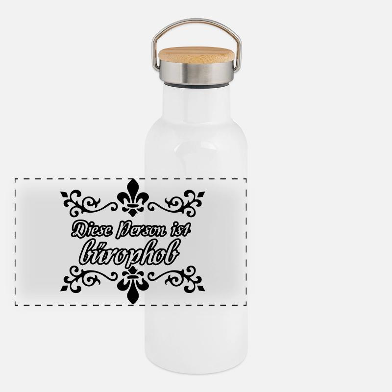 Büro Arbeit Humor lustig Spruch Geschenk Panorama Thermosflasche mit Bambusdeckel