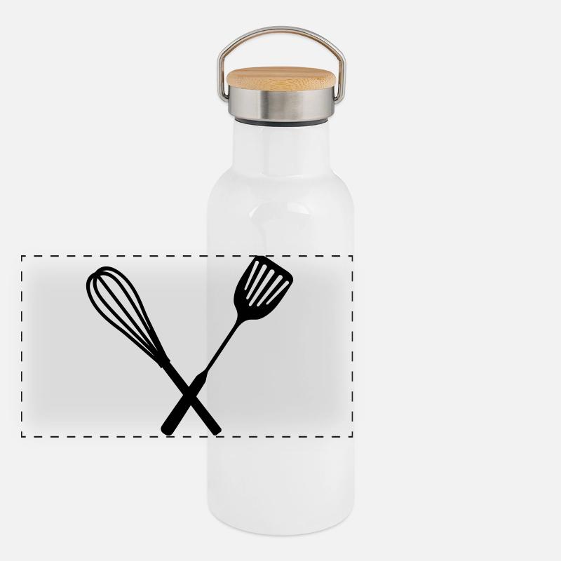 Panorama Thermosflasche mit Bambusdeckel