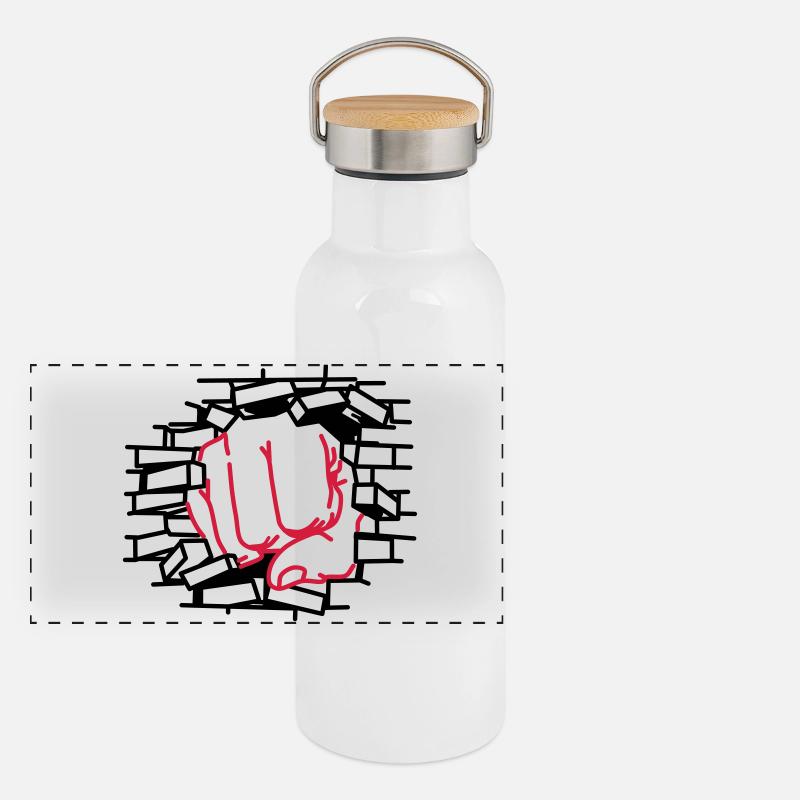 Faustdick, Faust, schlagen Panorama Thermosflasche mit Bambusdeckel