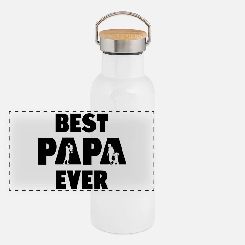 Meilleur papa de tous les temps Gourde isotherme avec bouchon en bambou