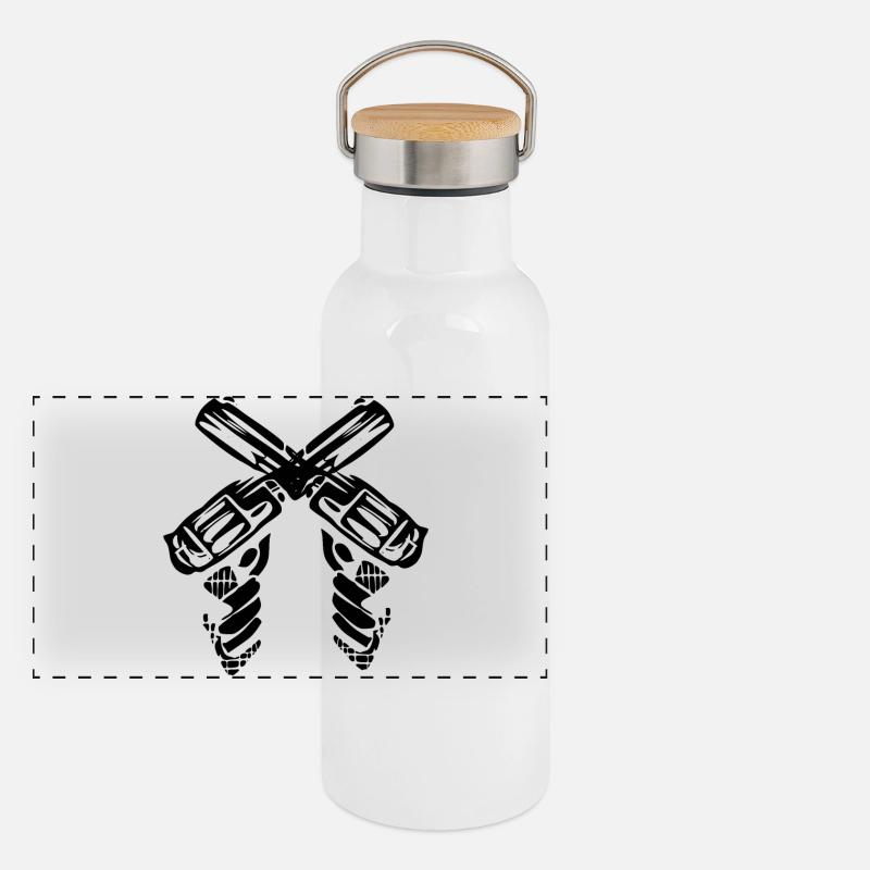 Géométrie abstraite Conception en spirale Gourde isotherme avec bouchon en bambou