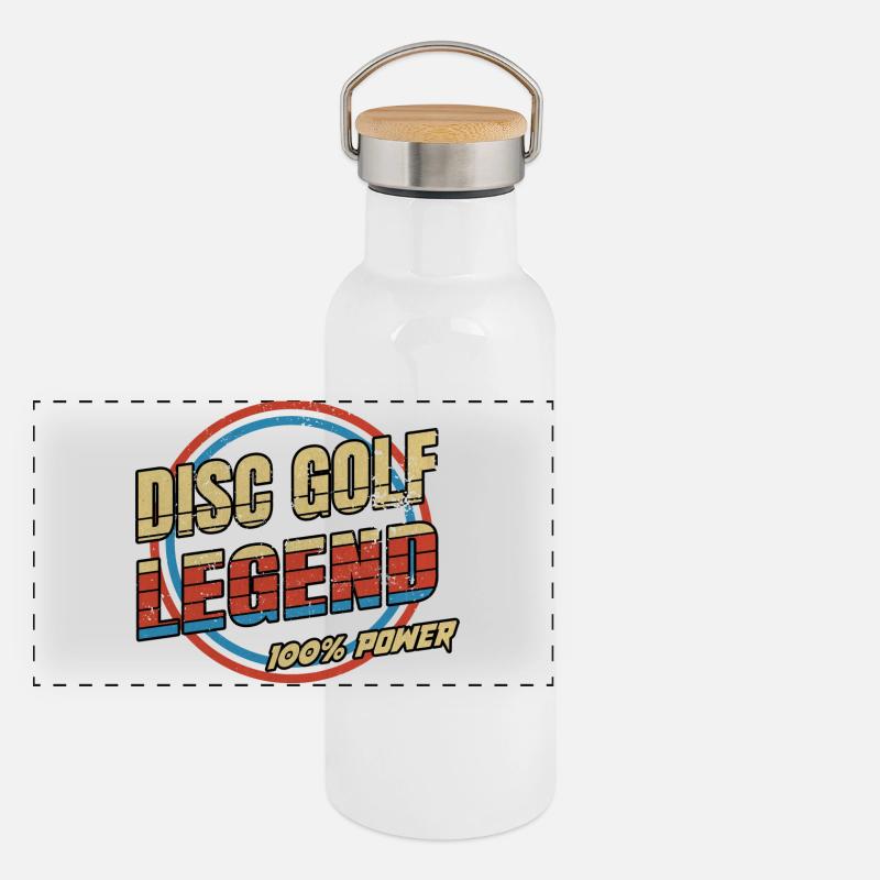 Design de légendes du disco golf Gourde isotherme avec bouchon en bambou