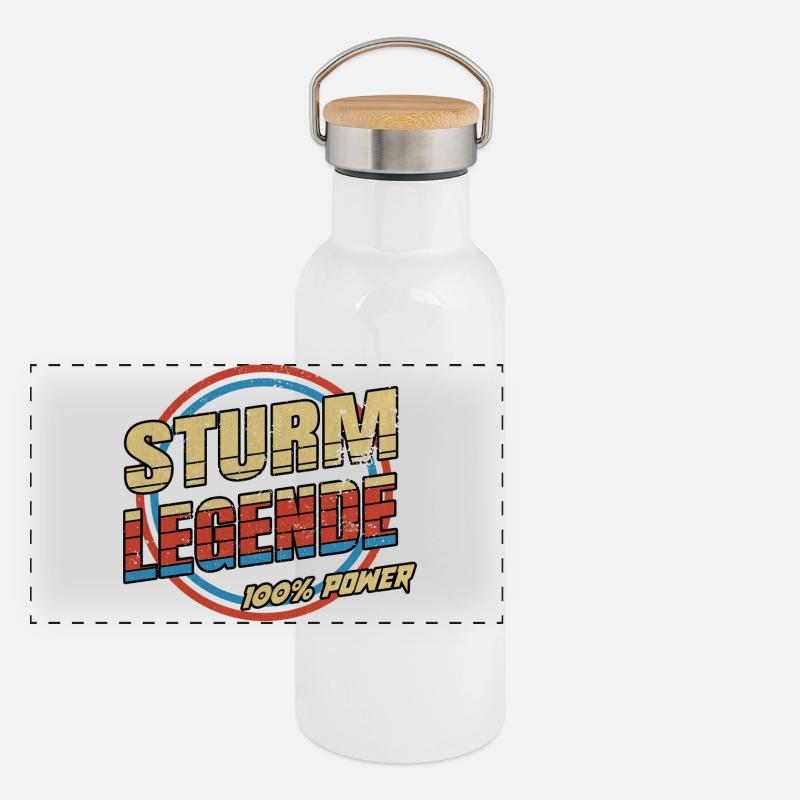 Sturm Legende Panorama Thermosflasche mit Bambusdeckel