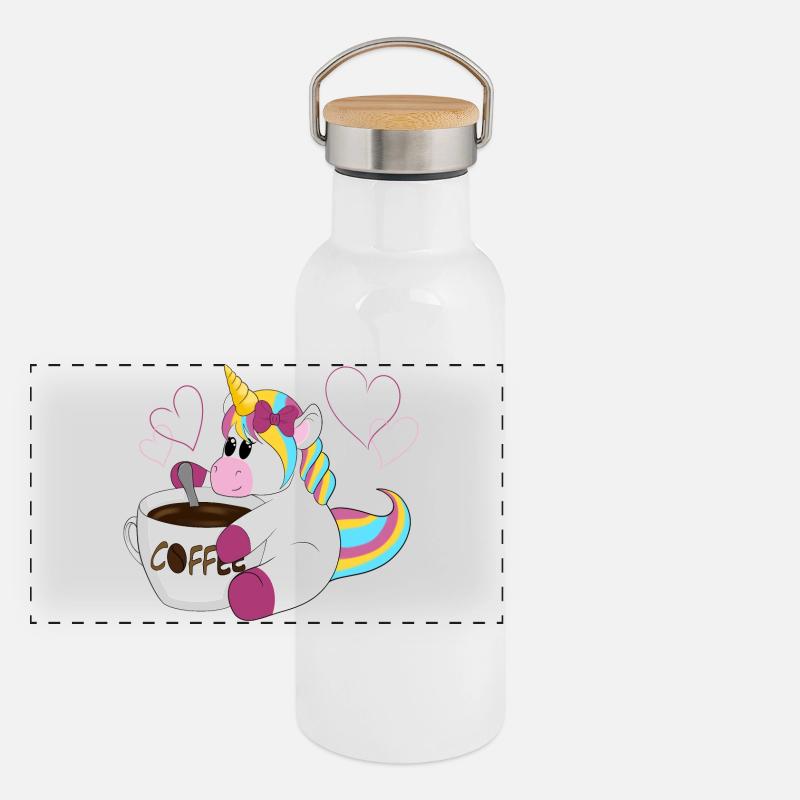 Rainbow Unicorn Coffee Magic Panoramic Thermal Bottle with Bamboo Lid