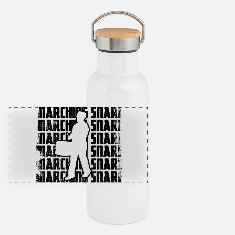 Marschtrommler Panorama Thermosflasche mit Bambusdeckel
