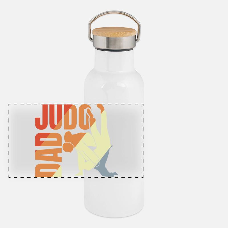 Judo Papa Panorama Thermosflasche mit Bambusdeckel