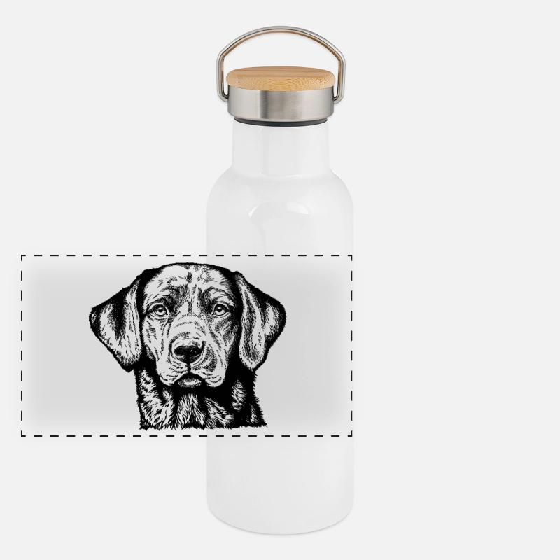 Labrador Retriever Portrait Gourde isotherme avec bouchon en bambou
