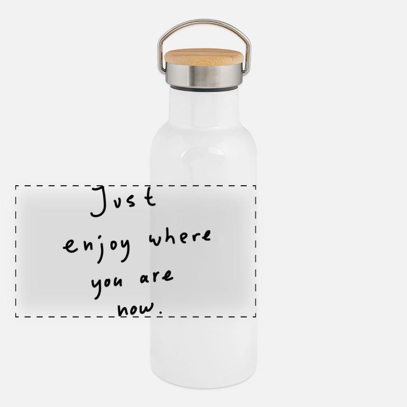 Genieß es einfach Panorama Thermosflasche mit Bambusdeckel