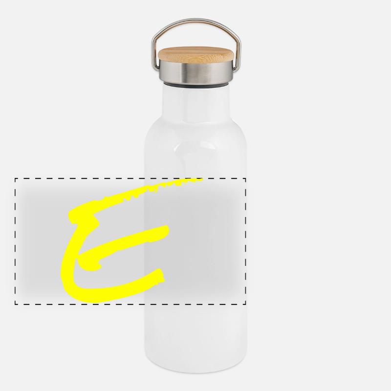 Buchstabe E Panorama Thermosflasche mit Bambusdeckel