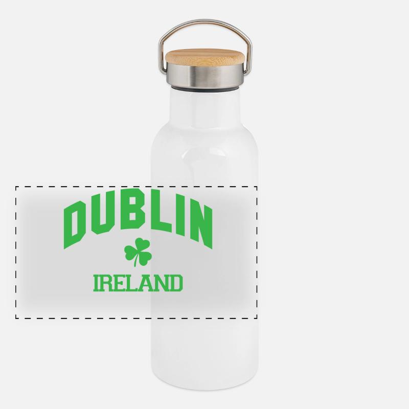Dublin - Irland Panorama Thermosflasche mit Bambusdeckel