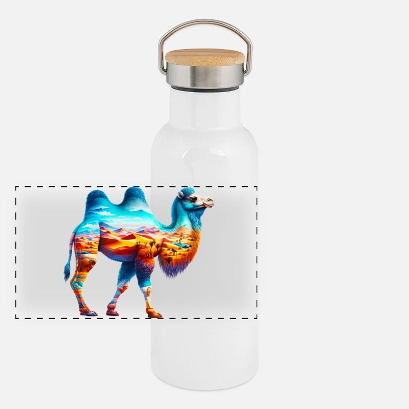 Chameau Gourde isotherme avec bouchon en bambou