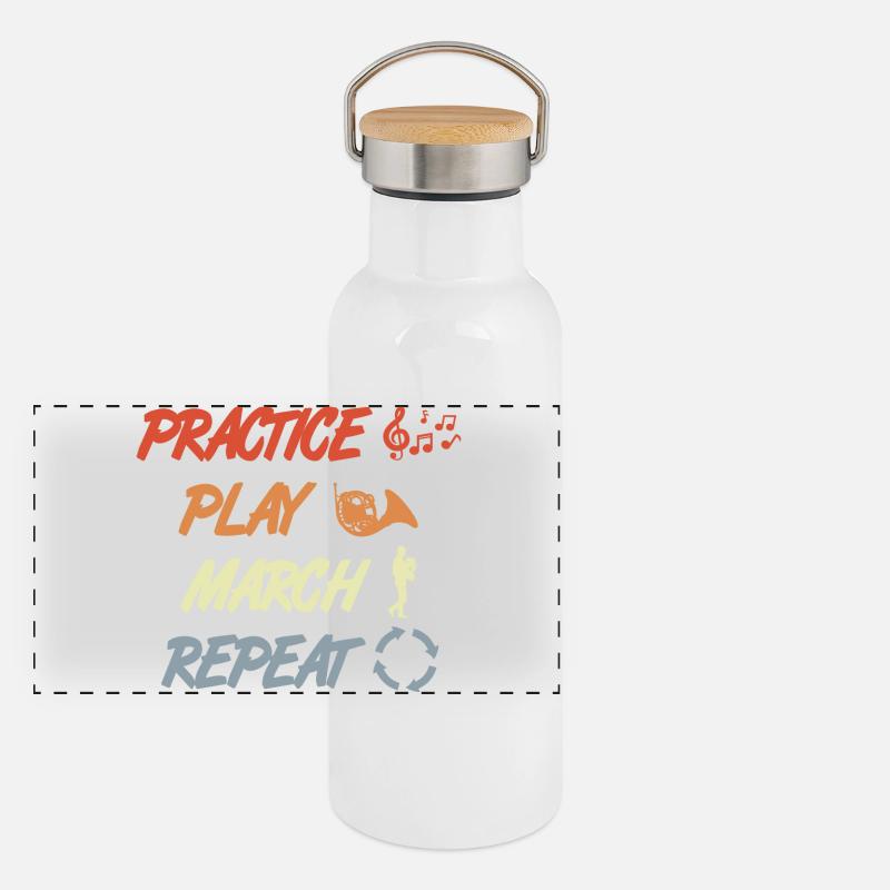 Motivation du cor français Gourde isotherme avec bouchon en bambou