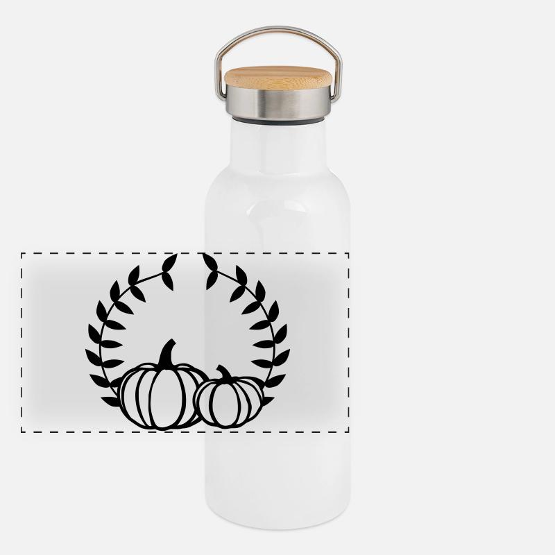 Couronne de citrouille Gourde isotherme avec bouchon en bambou