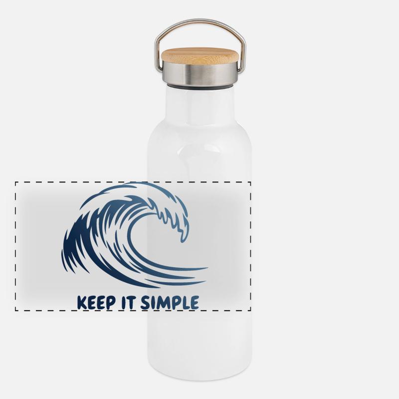 Halten Sie es einfach Welle Panorama Thermosflasche mit Bambusdeckel