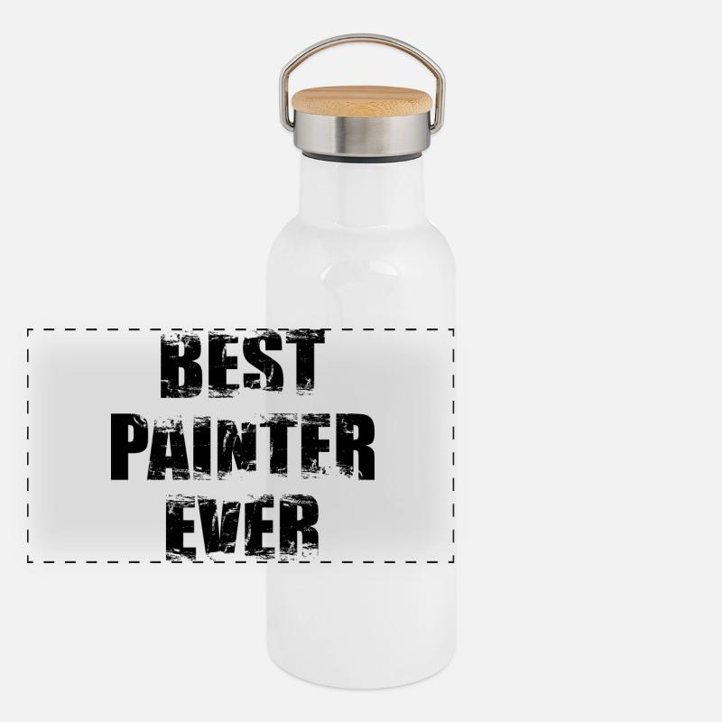 Bester Maler und Lackierer Panorama Thermosflasche mit Bambusdeckel