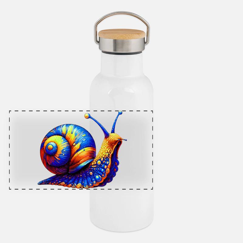 Schnecke Panorama Thermosflasche mit Bambusdeckel