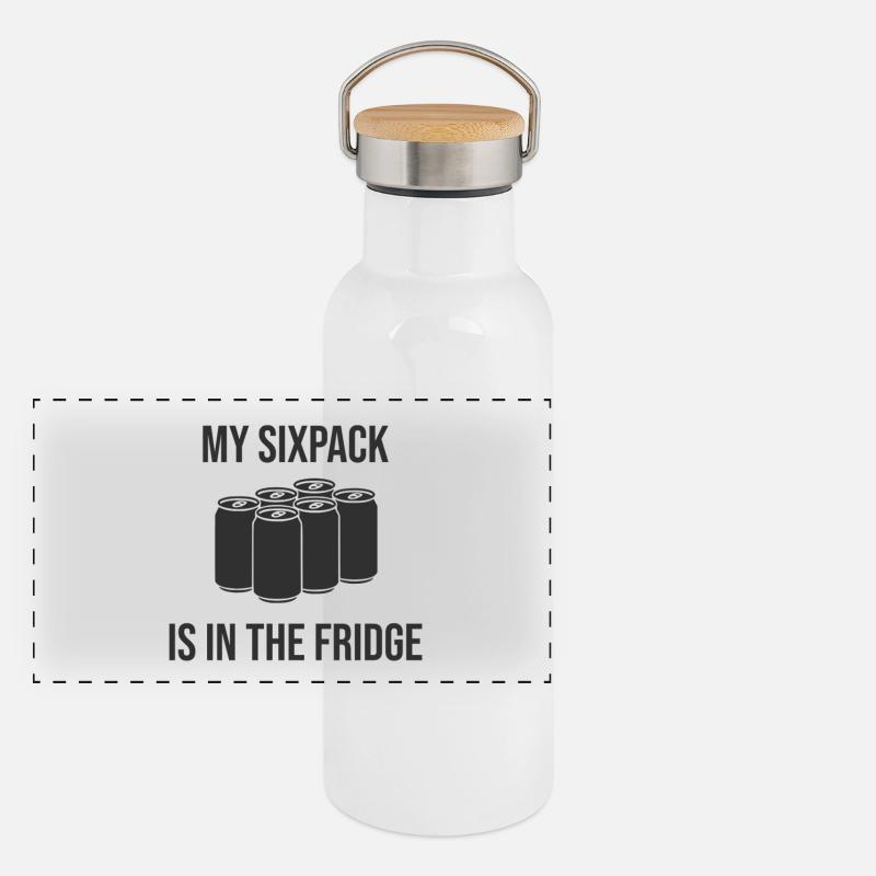 Mon pack de six ? C’est dans le frigo ! Gourde isotherme avec bouchon en bambou