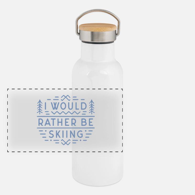 Ski lover funny skier I would rather be skiing Panoramic Thermal Bottle with Bamboo Lid