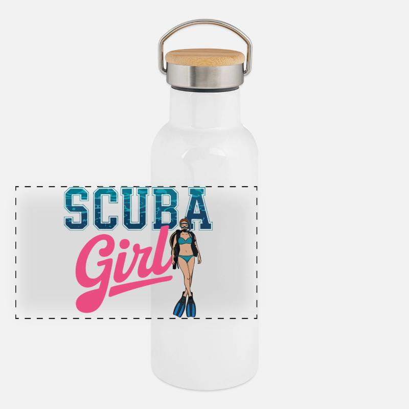 Conception de plongée sous-marine pour fille Gourde isotherme avec bouchon en bambou