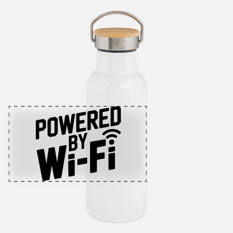 Powered by Wi-Fi Panoramic Thermal Bottle with Bamboo Lid
