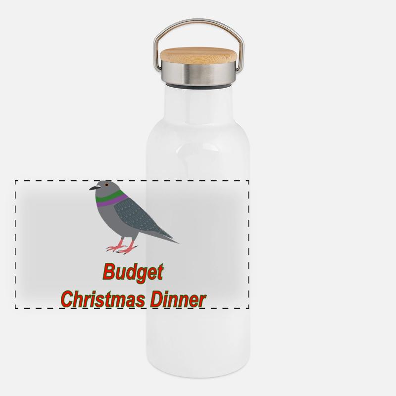 Dîner de Noël Pigeon Budget Gourde isotherme avec bouchon en bambou