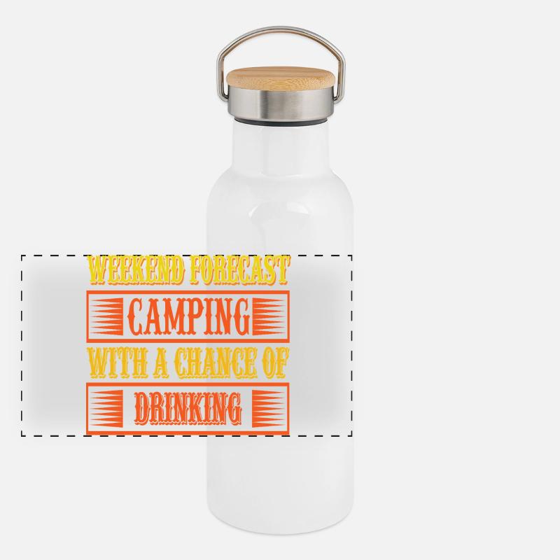 Perspectives du week-end de camping Gourde isotherme avec bouchon en bambou