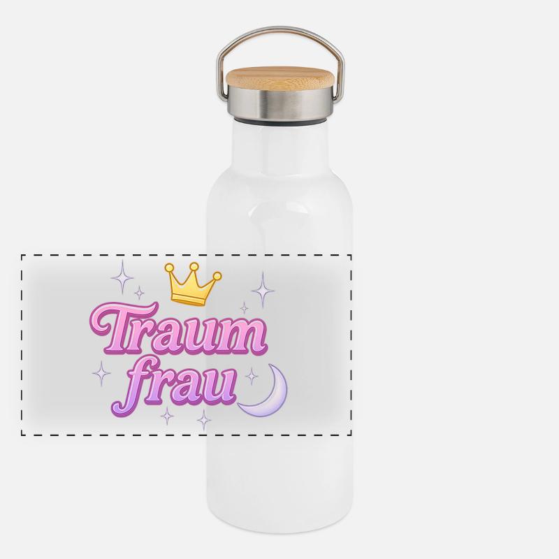 Femme de rêve / Y2K Déclaration Surnom Design Gourde isotherme avec bouchon en bambou