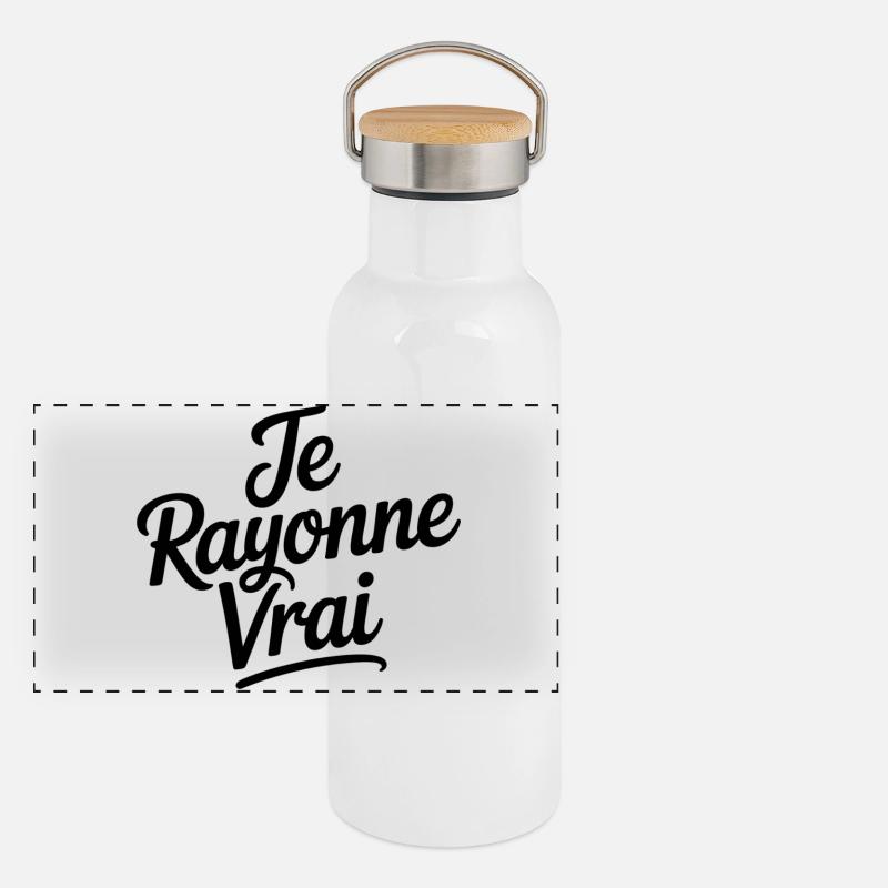 Je Rayonne Vrai Gourde isotherme avec bouchon en bambou