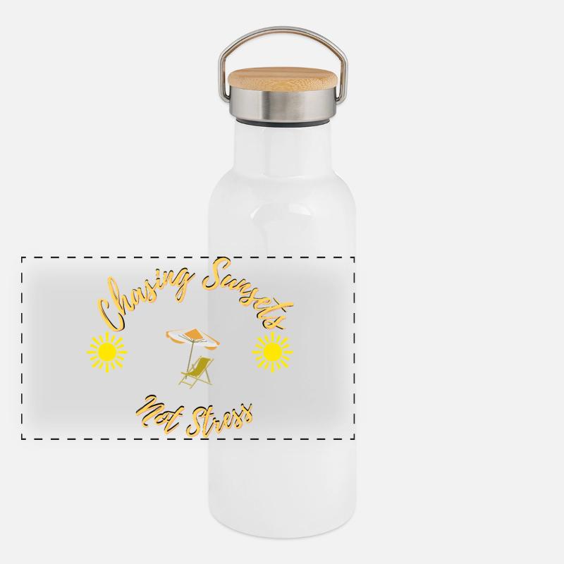 Chasing Sunsets Not Stress – Summer Beach Vibes T- Panoramic Thermal Bottle with Bamboo Lid