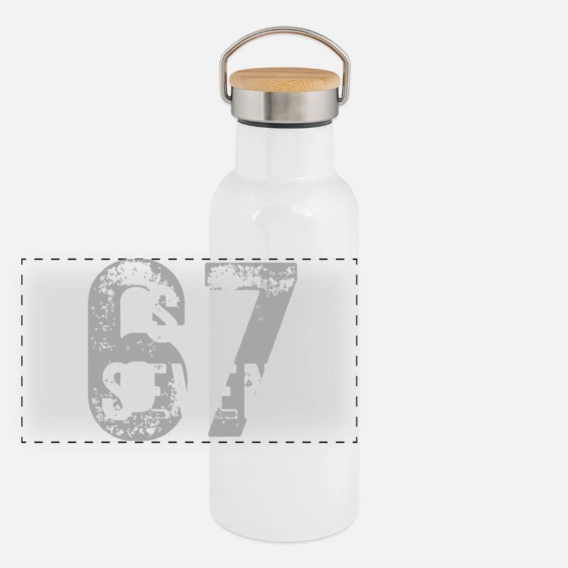 Six Seven, 6 7 slang Panoramic Thermal Bottle with Bamboo Lid